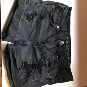 American Eagle black jean shorts